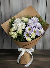 Букет цветов из:  Хризантемы и Розы в Побегайловке