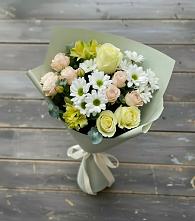 Букет цветов из:  Альстромерии, Розы и Хризантемы в Побегайловке