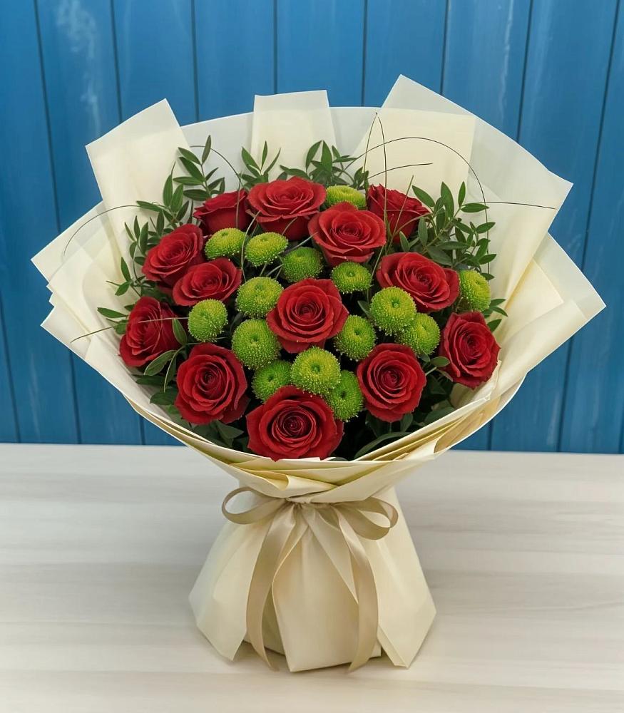 Букет цветов из: Розы и Хризантемы в Побегайловке