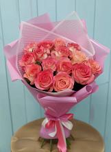 Букет 15 Розовых роз Равель в Побегайловке